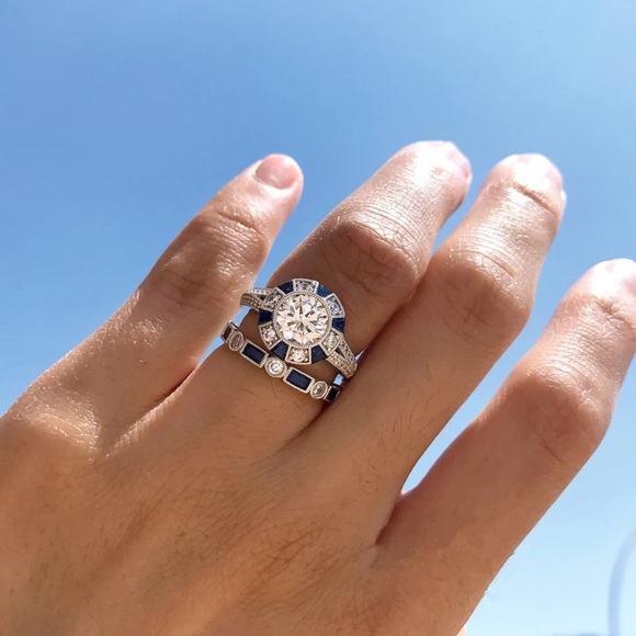 CZ and Costume Sapphire Ring Set - Picture 8 of 9